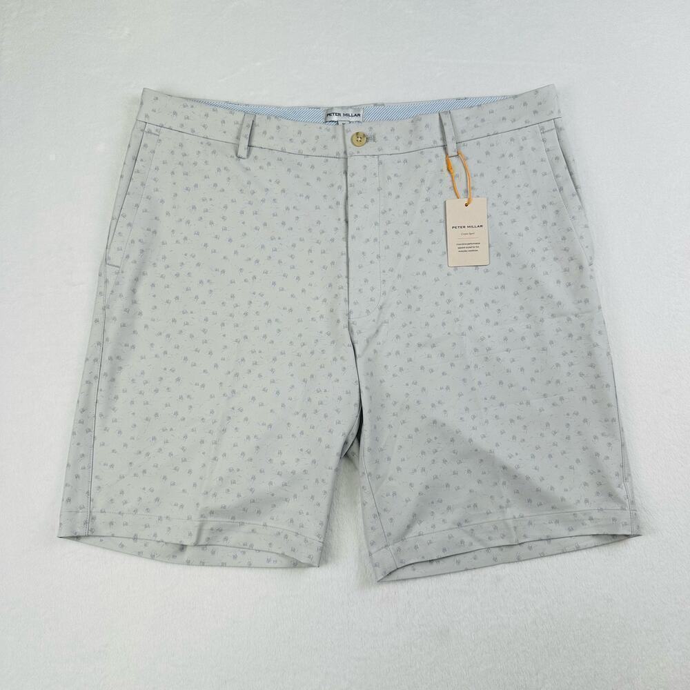 Peter Millar Crown Sport Men’s 36 Grey Active Quick Dry Hybrid Golf Shorts